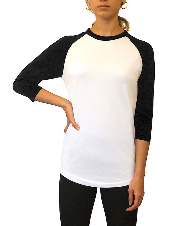 Adult Plain Raglan 3/4 T-Shirt - Pink Body – ILTEX Apparel