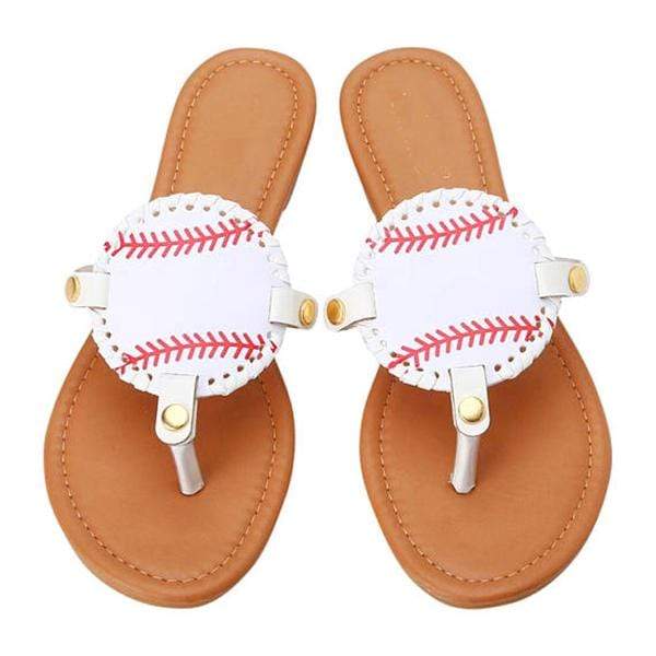 baseball flip flops womens