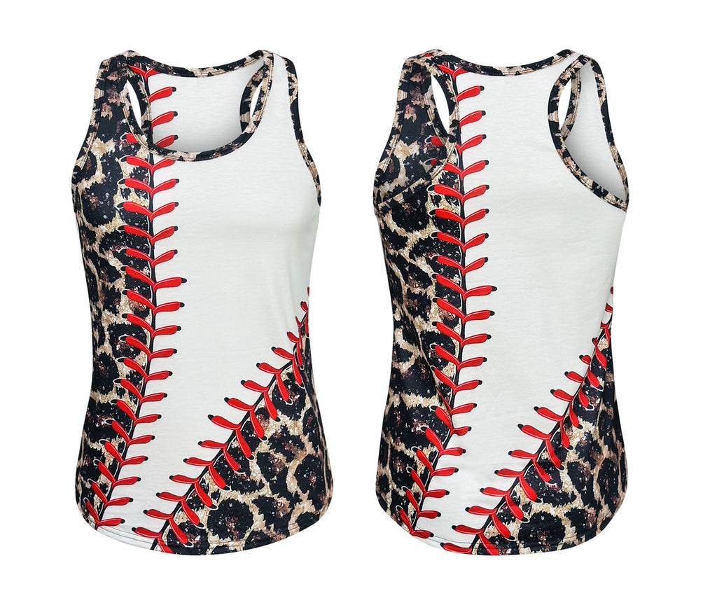 Lastesso Baseball Mom Tank Tops Womens Summer Crewneck Sleeveless