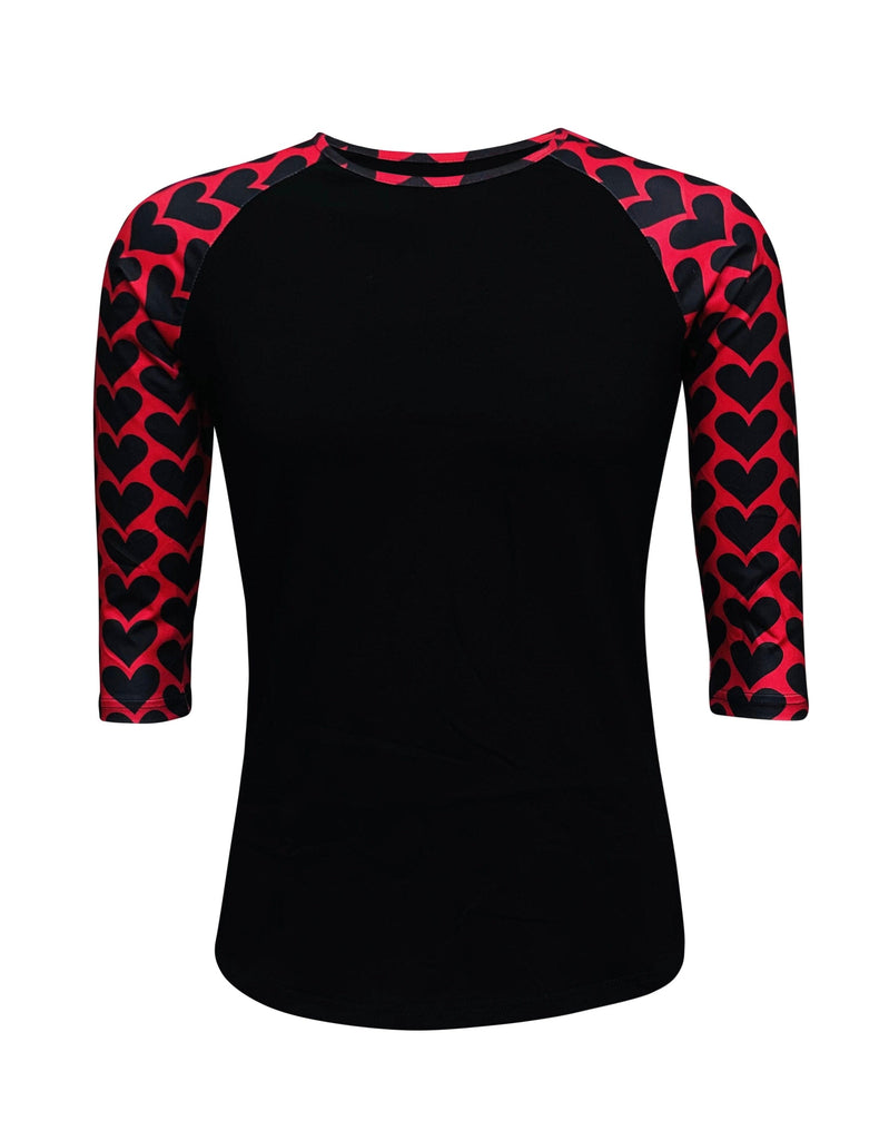 Buy Carmine Red Raglan Women Full Sleeves T-shirt Online - BeYOUng