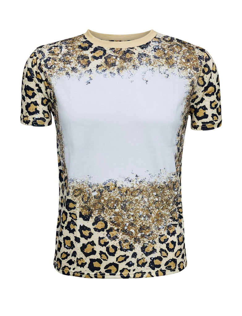 Cheetah Green Blank Faux Bleached Top – ILTEX Apparel