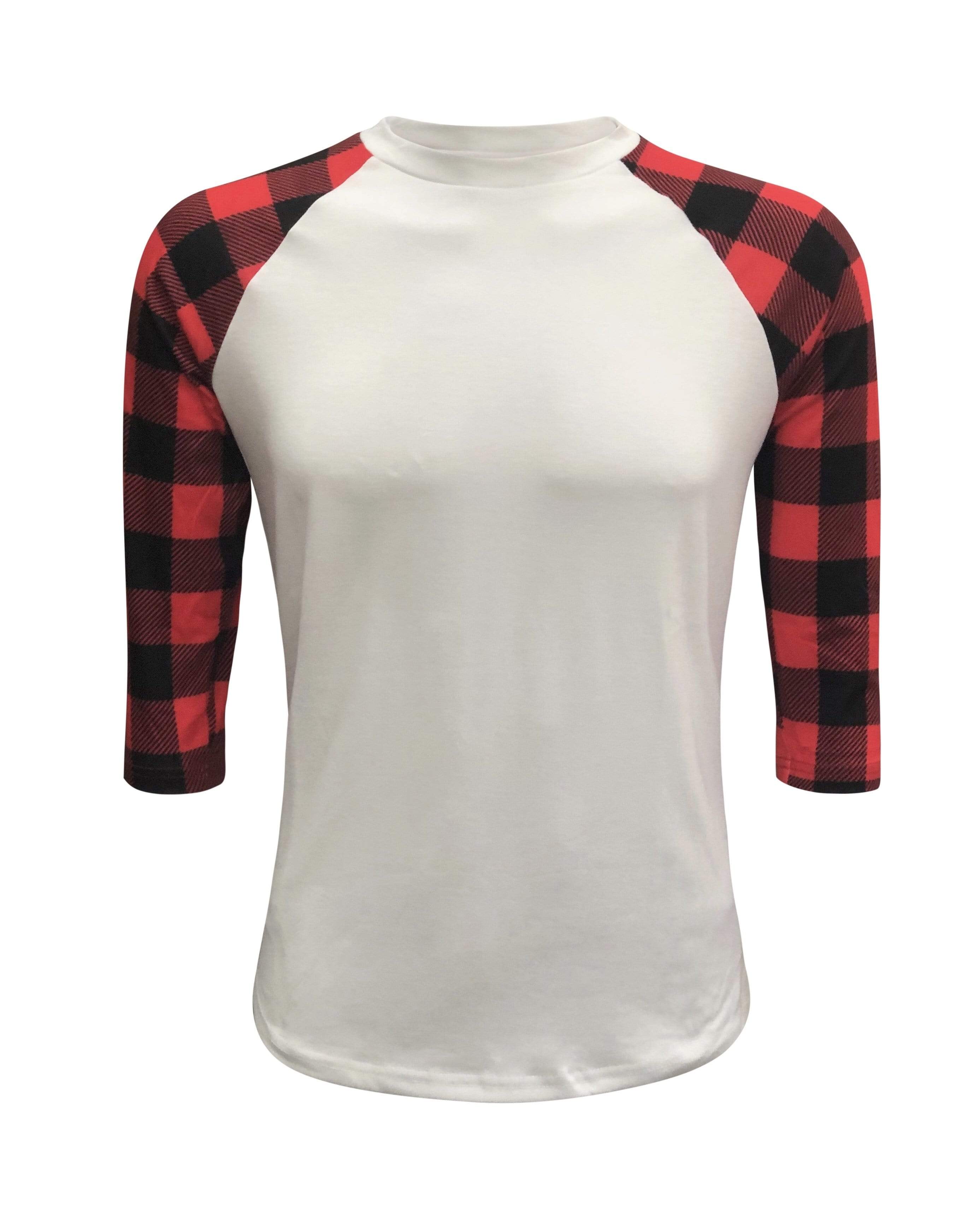 buffalo plaid sleeve raglan