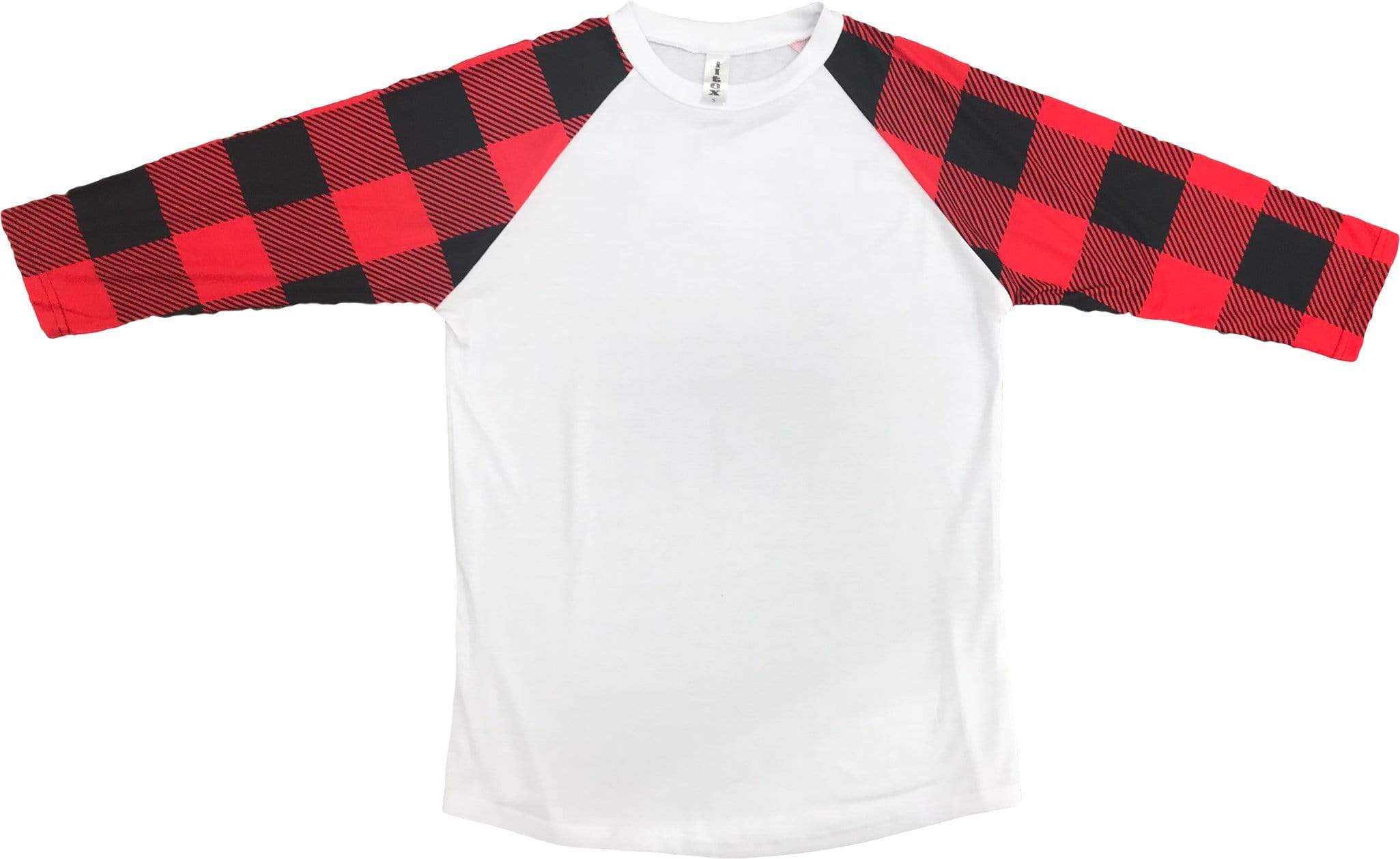 buffalo plaid raglan tee