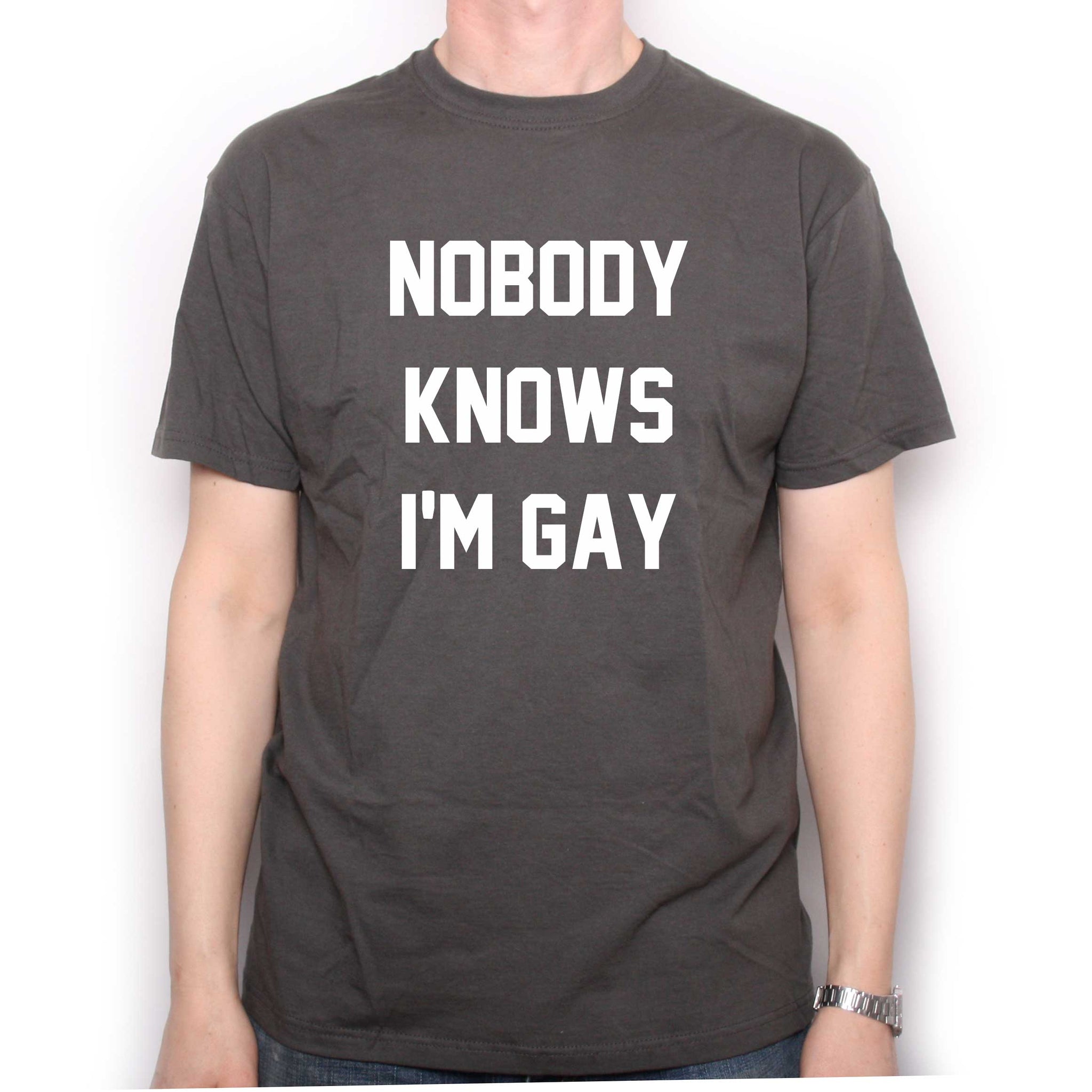 Nobody Knows I'm Gay T shirt | Old Skool Hooligans T shirts