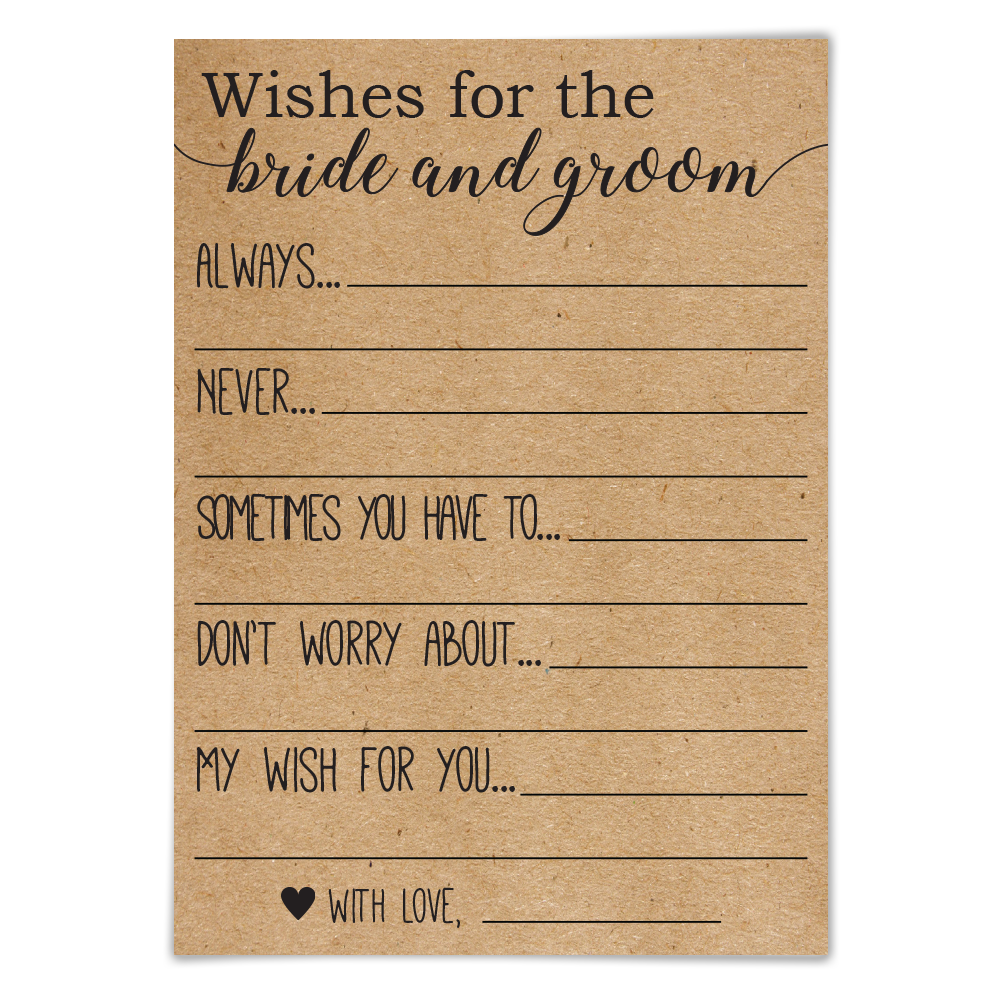  Wishes for the Bride and Groom Cards SayIDoPrintablesStore