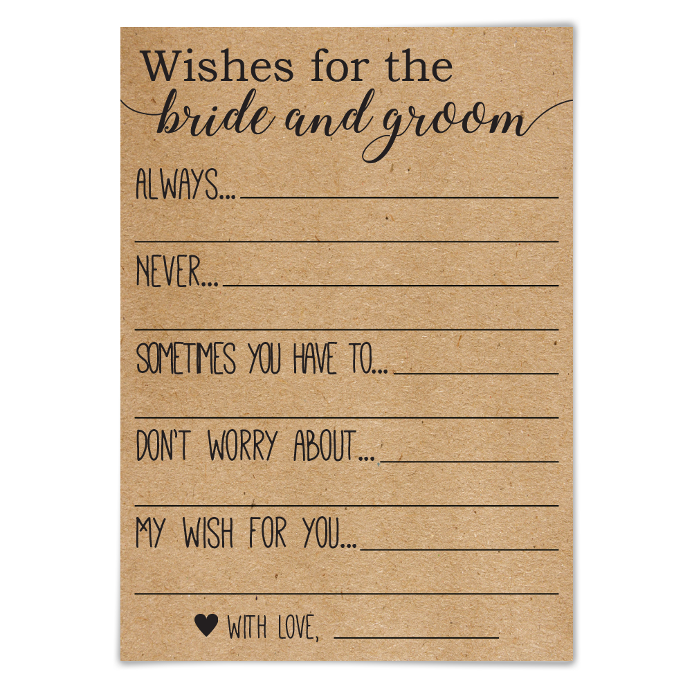 Wishes For The Bride And Groom Cards Say I Do Printables