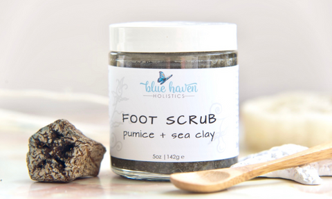 pumice and sea clay foot scrub