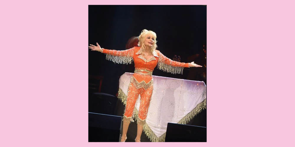 Dolly Parton Caroline de l'Ouest Mode Orange Tennessee Argent Pays