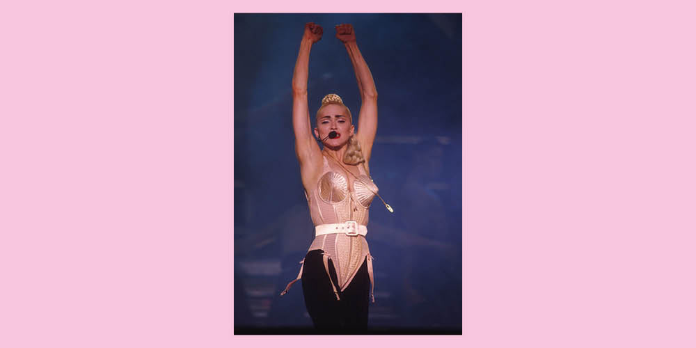 Caroline de l'Ouest madonna mode Gaultier blondeambition 1990