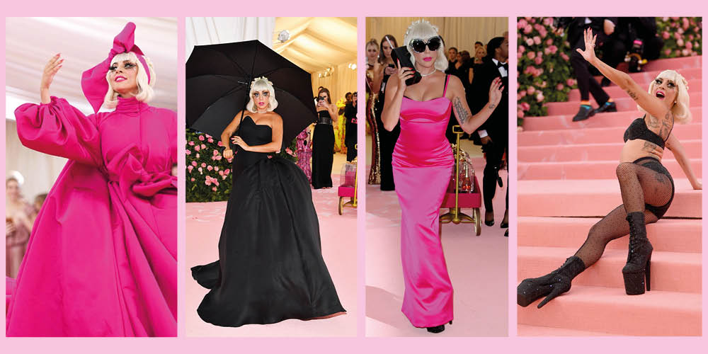 Caroline de l'Ouest Lady Gaga Met Gala 2019 Brandon Maxwell Rose Noir