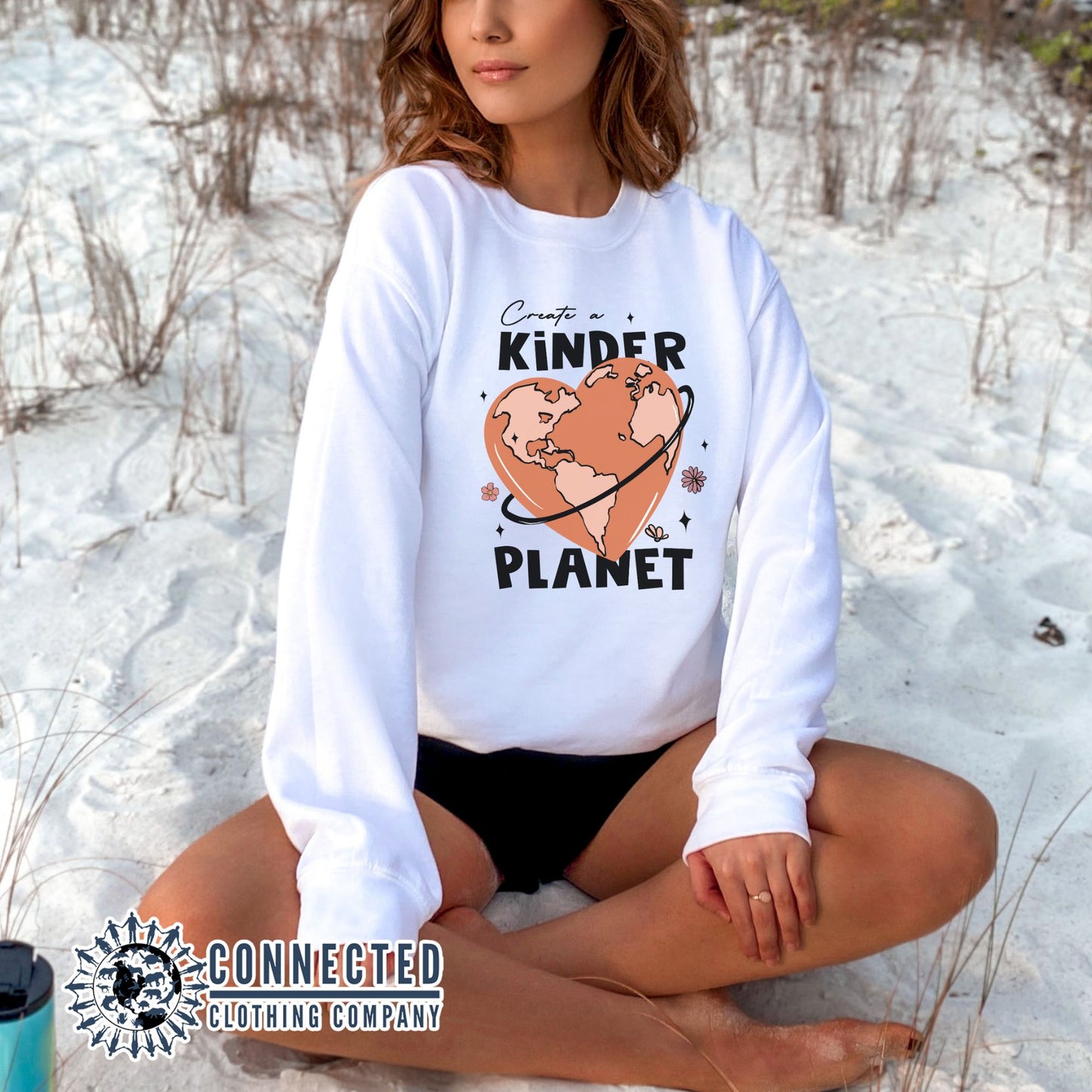 Create A Kinder Planet Crewneck Sweatshirt - sweetsherriloudesigns - 10% donated to ocean conservation