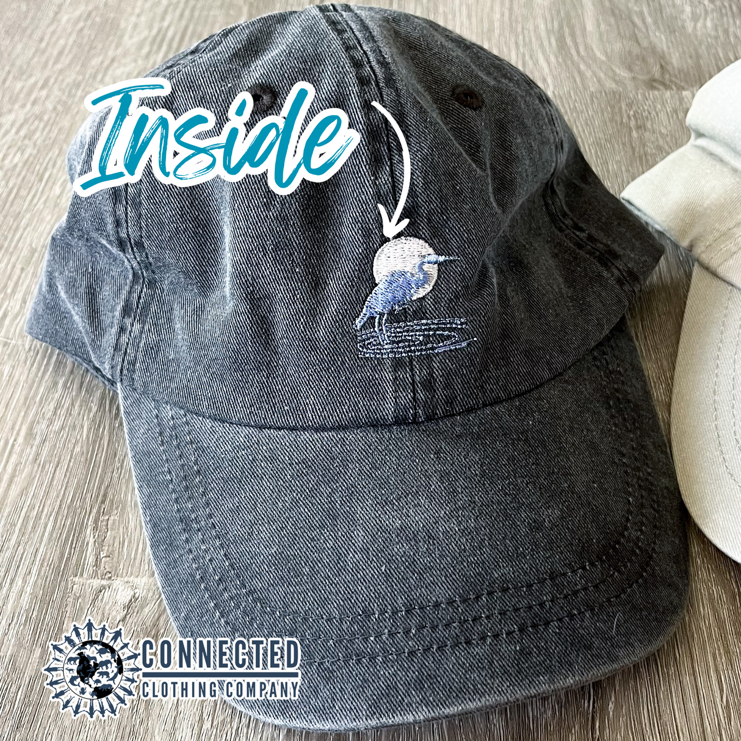 Blue Heron UV Embroidered Hat - sweetsherriloudesigns - 10% of proceeds donated to ocean conservation