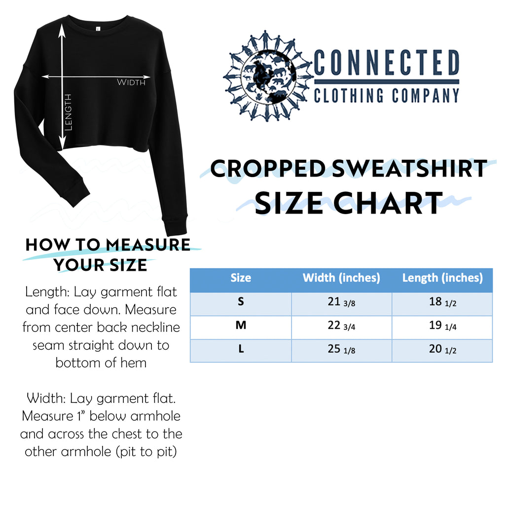 Cropped Sweatshirt Size Chart - architectconstructor - Ethically and Sustainably Made - 10% donated to the Environmental Defense Fund