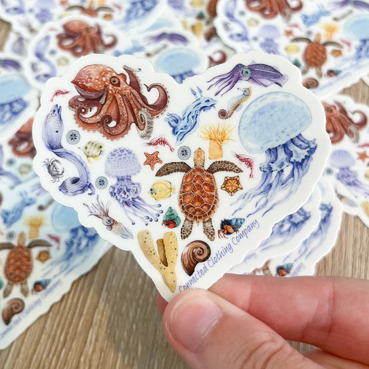 Ocean Sea Creatures Sticker - sharonkornman - 10% of proceeds donated to ocean conservation