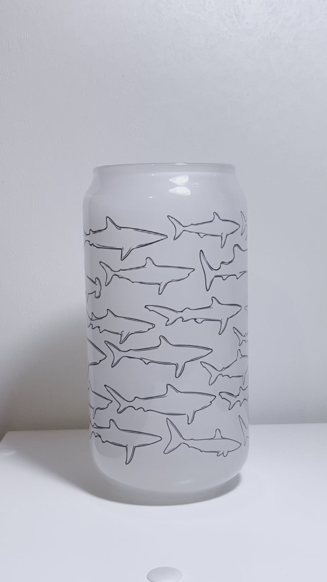 Color Changing Shark Species Glass Can - sweetsherriloudesigns - 10% of proceeds donated to ocean conservation