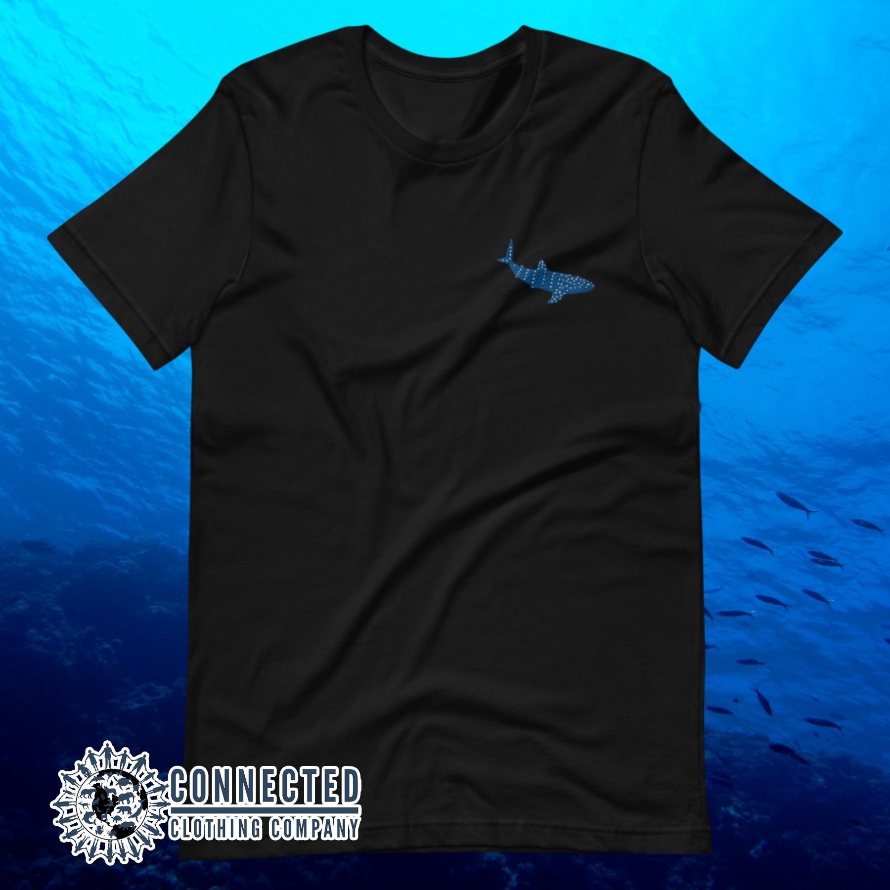 Black Embroidered Whale Shark Short-Sleeve Shirt - sweetsherriloudesigns - Ethically and Sustainably Made - 10% of profits donated to shark conservation and ocean conservation