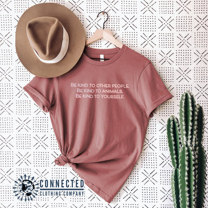 Mauve Be Kind To All Short-Sleeve Tee - sweetsherriloudesigns - 10% of profits donated to ocean conservation