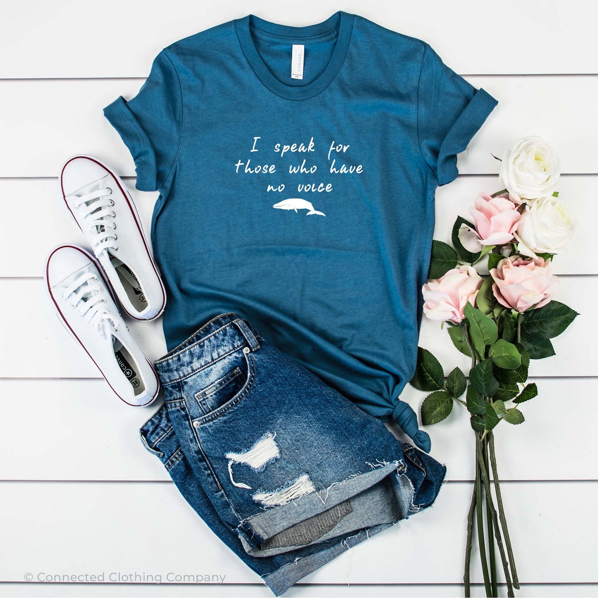 Be The Voice Whale Unisex Short-Sleeve Tee in Steel Blue - sweetsherriloudesigns donates 10% of the profits from this t-shirt to Mission Blue ocean conservation