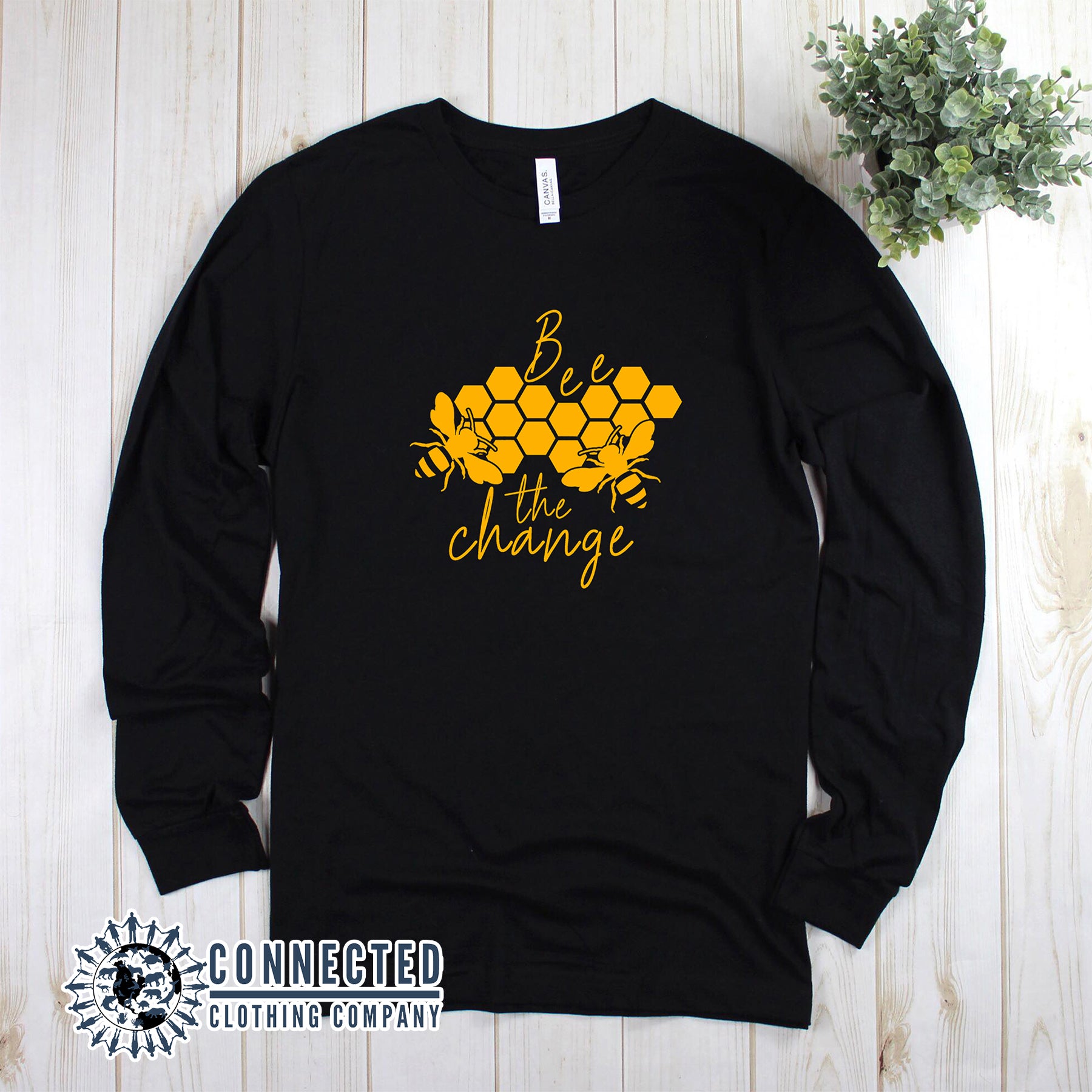 Bee The Change Long-Sleeve Tee - sweetsherriloudesigns - Ethically & Sustainably Sourced - 10% of profits donated to The Honeybee Conservancy