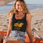 Model Wearing Black Bee The Change Women's Tank - sweetsherriloudesigns - 10% of profits donated to the Honeybee Conservancy