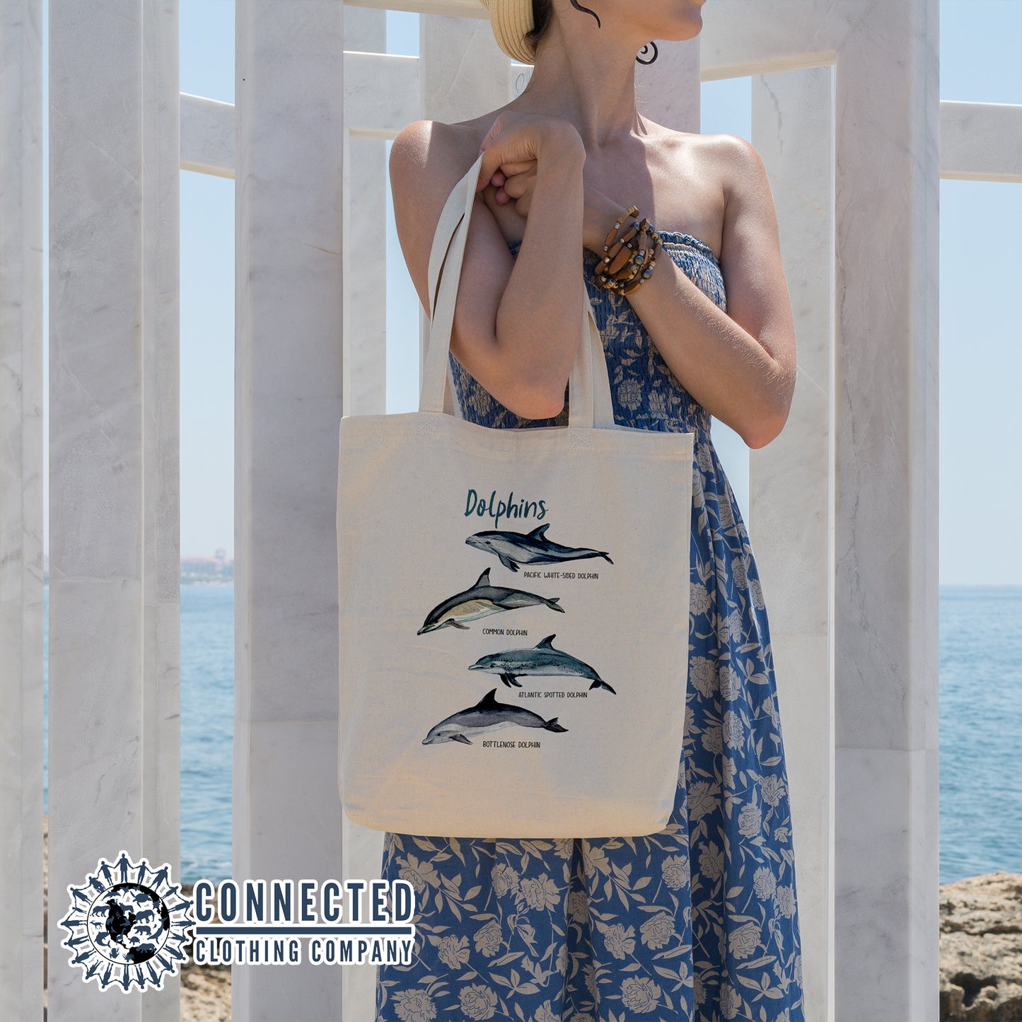 Dolphin Watercolor Tote Bag - sweetsherriloudesigns - 10% of proceeds donated to ocean conservation