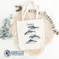 Dolphin Watercolor Tote Bag - sweetsherriloudesigns - 10% of proceeds donated to ocean conservation