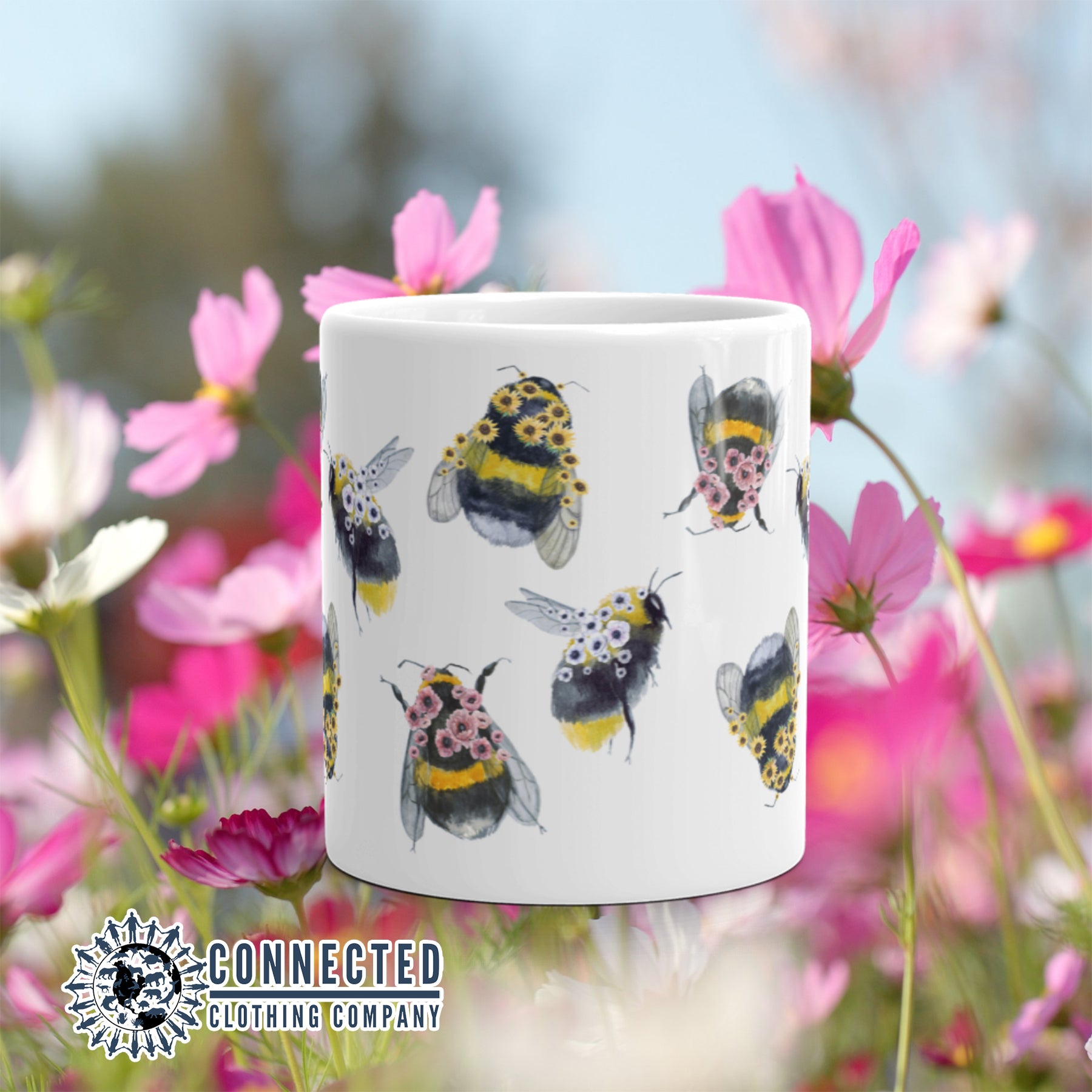Flower Bee Classic Mug - sweetsherriloudesigns - Ethically and Sustainably Made - 10% of profits donated to bee conservation