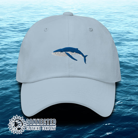 Blue Humpback Whale Cotton Cap - architectconstructor - 10% of profits donated to Mission Blue ocean conservation