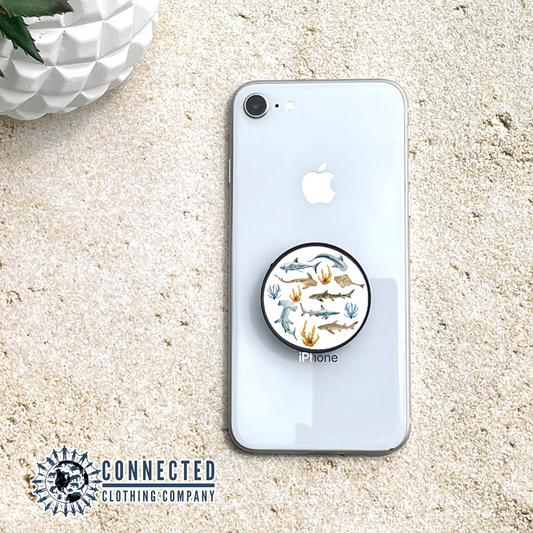 Shark Watercolor Phone Grip - sweetsherriloudesigns - 10% of proceeds donated to ocean conservation