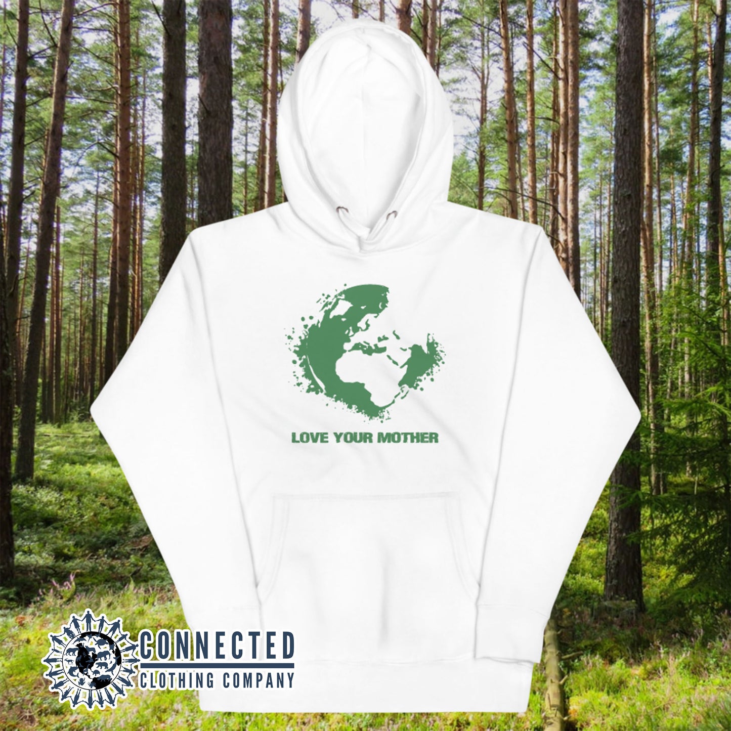 White Love Your Mother Earth Unisex Hoodie - sweetsherriloudesigns - Ethically and Sustainably Made - 10% donated to the Environmental Defense Fund