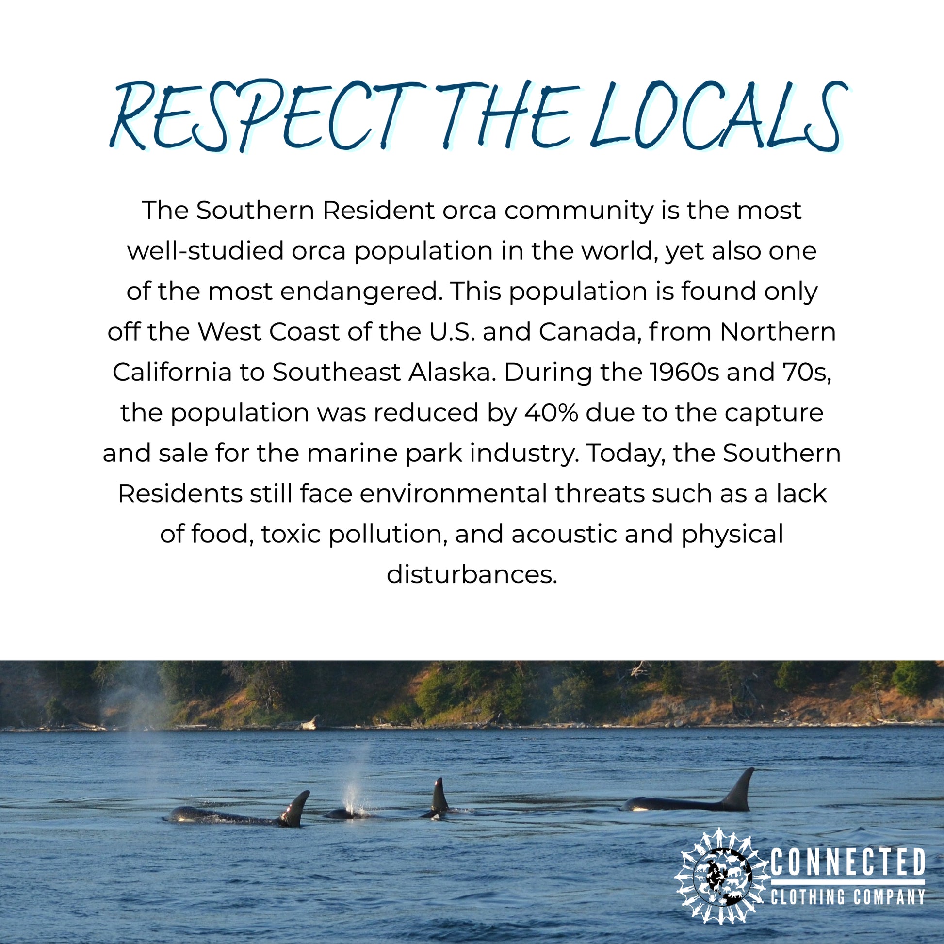Respect The Locals Orca Long Sleeve Tee - sweetsherriloudesigns - 10% of the proceeds donated to ocean conservation