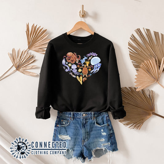 Ocean Sea Creatures Crewneck Sweatshirt - sweetsherriloudesigns - Ethical and Sustainable Clothing That Gives Back - 10% of the proceeds are donated to Mission Blue ocean conservation