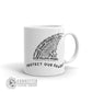 Left Side of Protect Our Sharks White Mug - sweetsherriloudesigns - Ethically and Sustainably Made - 10% donated to Oceana shark conservation