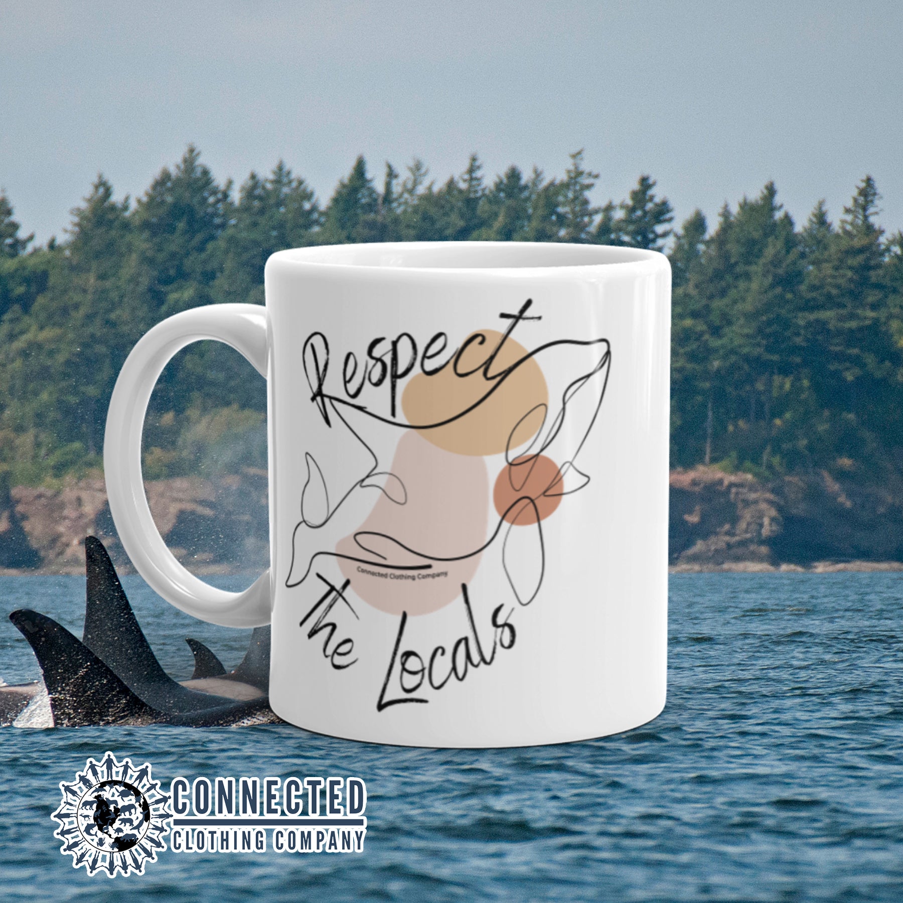 Respect The Locals Orca Mug - sweetsherriloudesigns - 10% of proceeds donated to orca conservation