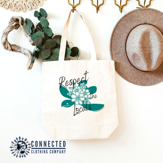 Respect The Locals Sea Turtle Tote - sweetsherriloudesigns - 10% of proceeds donated to sea turtle conservation