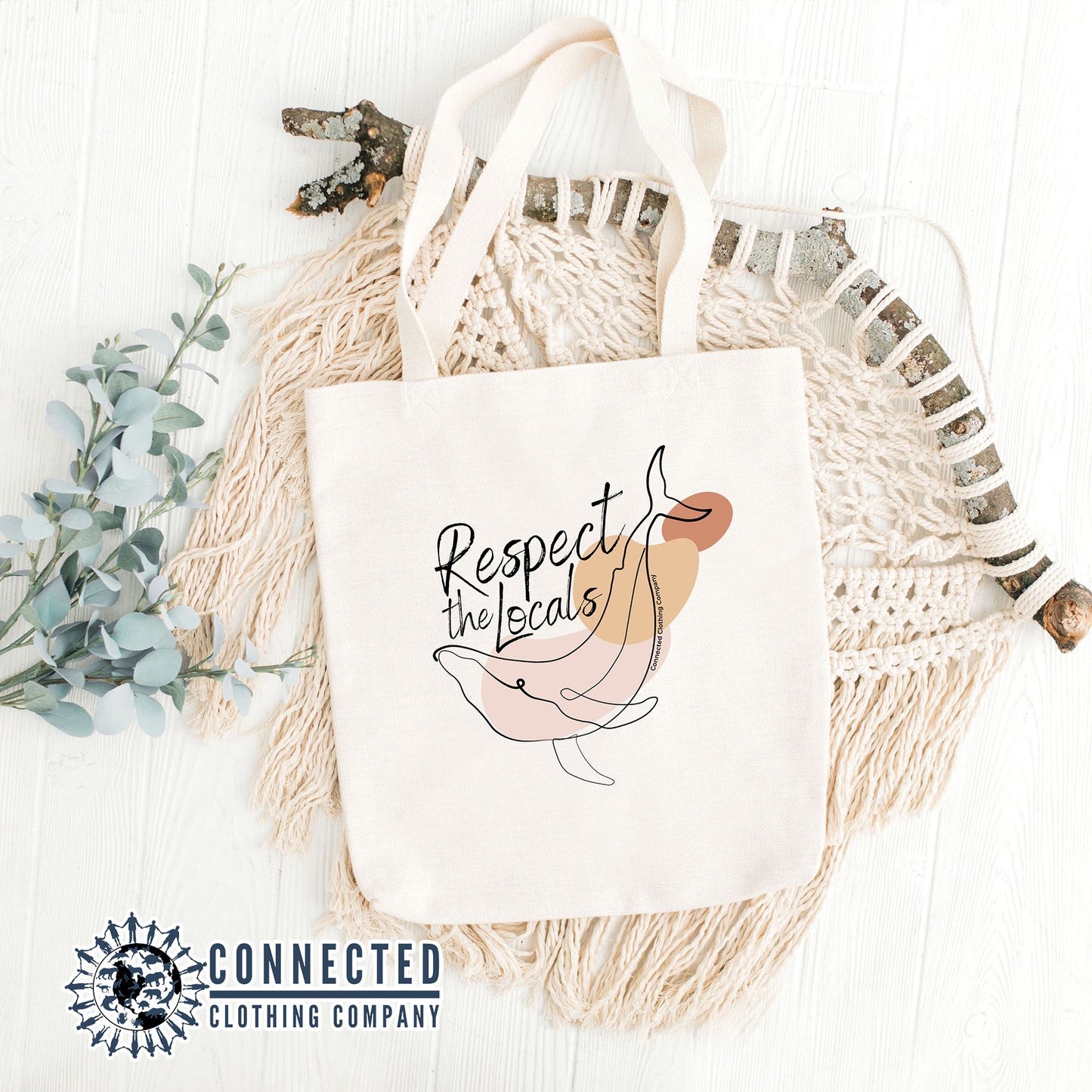 Respect The Locals Whale Tote Bag - sweetsherriloudesigns - 10% of proceeds are donated to ocean conservation