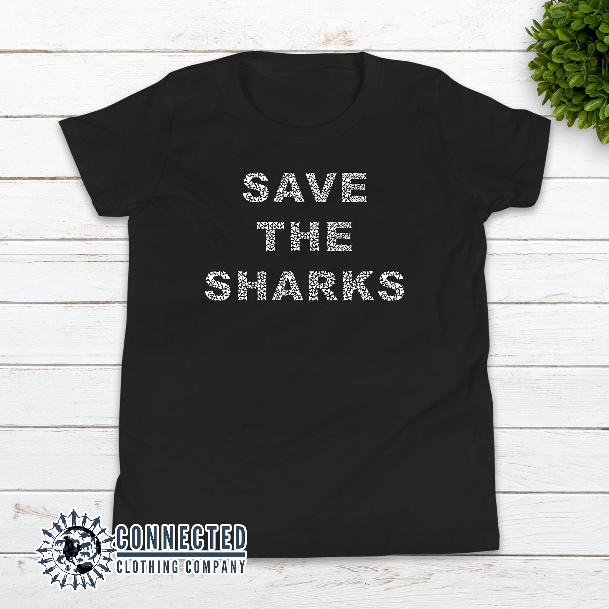 Black Save The Sharks Youth Short-Sleeve Tee - sweetsherriloudesigns - 10% of profits donated to Oceana shark conservation