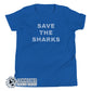 True Royal Blue Save The Sharks Youth Short-Sleeve Tee - sweetsherriloudesigns - 10% of profits donated to Oceana shark conservation