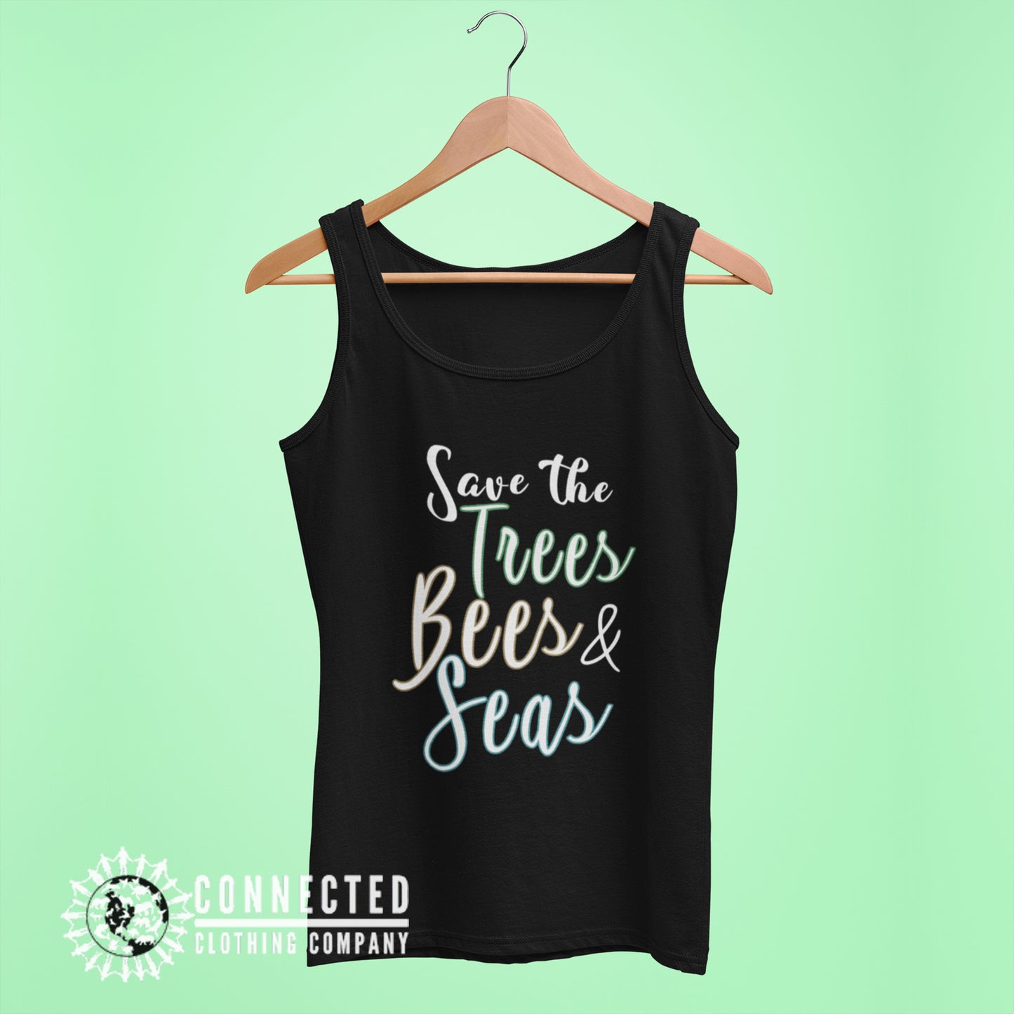 Black Save The Trees Bees And Seas Women's Relaxed Tank Top - sweetsherriloudesigns - Ethically and Sustainably Made - 10% donated to Mission Blue ocean conservation