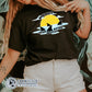 Model Wearing Black Bring Back Shark Infested Waters Unisex Short-Sleeve Tee - sweetsherriloudesigns - Ethically and Sustainably Made - 10% of profits donated to shark conservation and ocean conservation