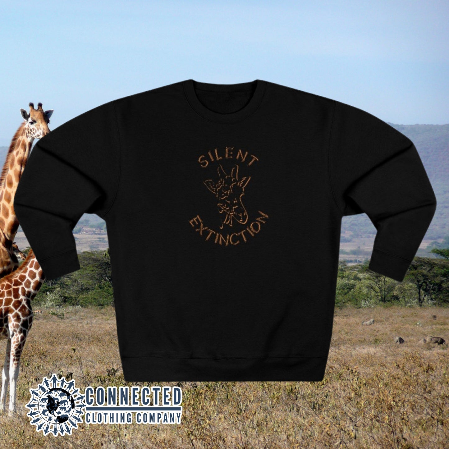 Black Giraffe Silent Extinction Unisex Sweatshirt - sweetsherriloudesigns - 10% of profits donated to the Giraffe Conservation Foundation