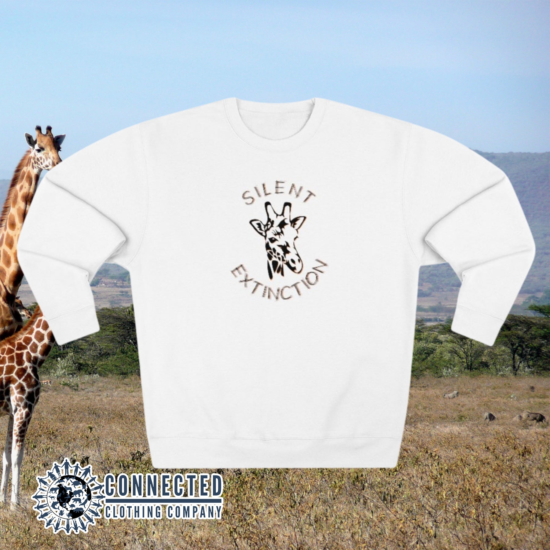 White Giraffe Silent Extinction Unisex Sweatshirt - sweetsherriloudesigns - 10% of profits donated to the Giraffe Conservation Foundation
