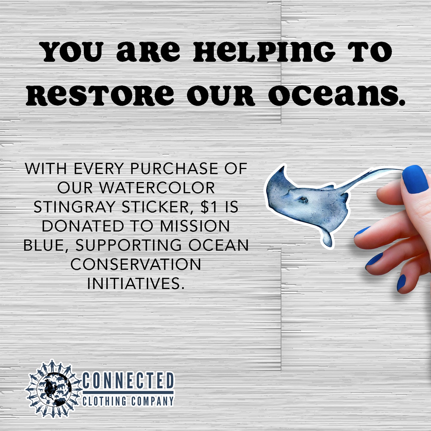 Stingray Sticker - sweetsherriloudesigns - 10% of proceeds donated to ocean conservation