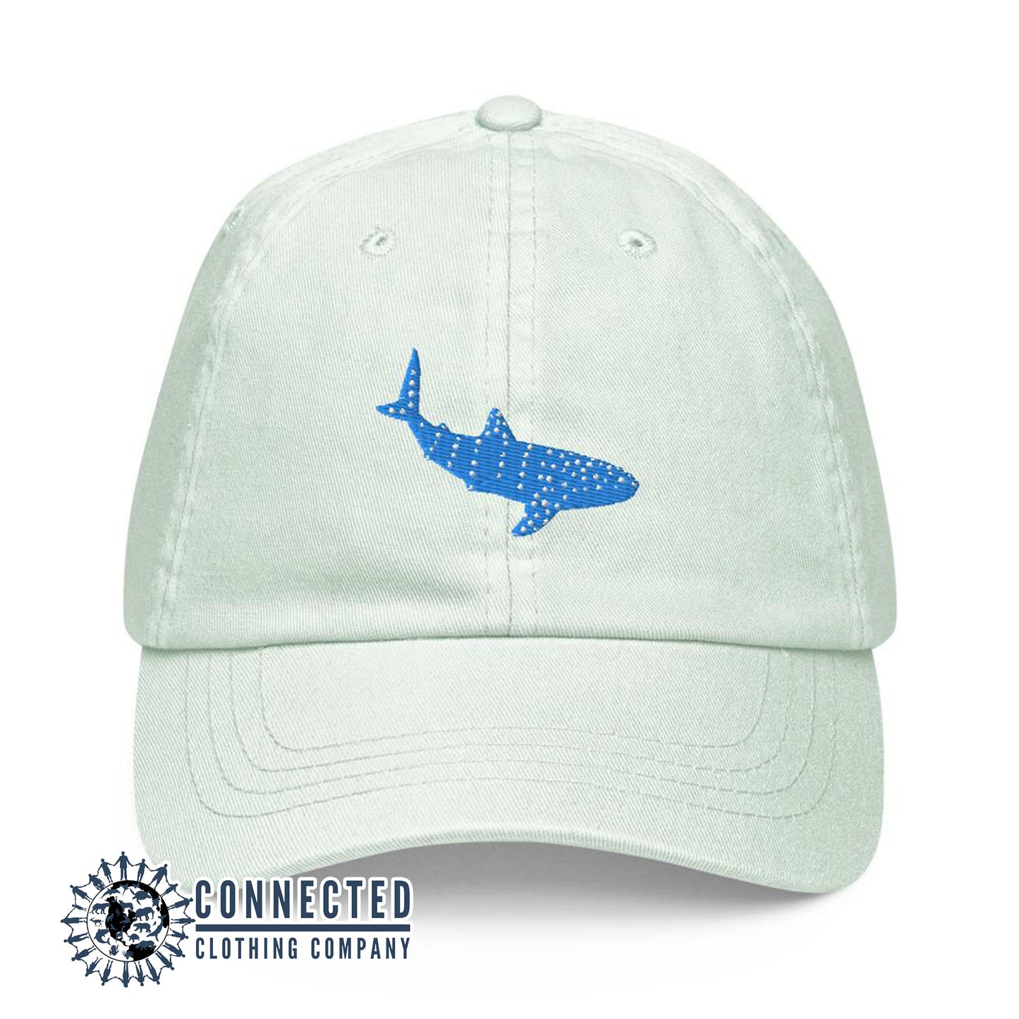 Whale Shark Embroidered Pastel Cotton Cap