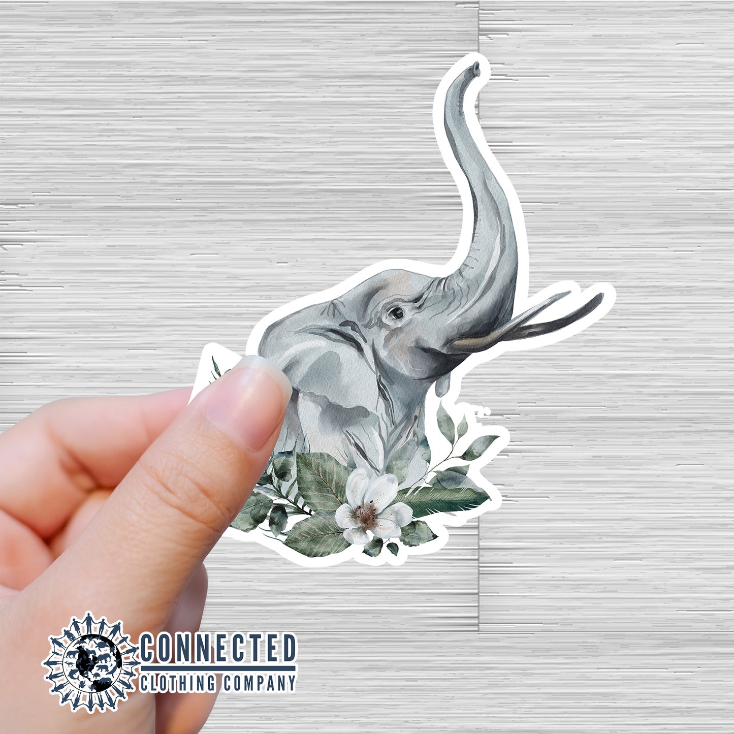 Elephant Floral Sticker - sweetsherriloudesigns - 10% of proceeds donated to elephant conservation