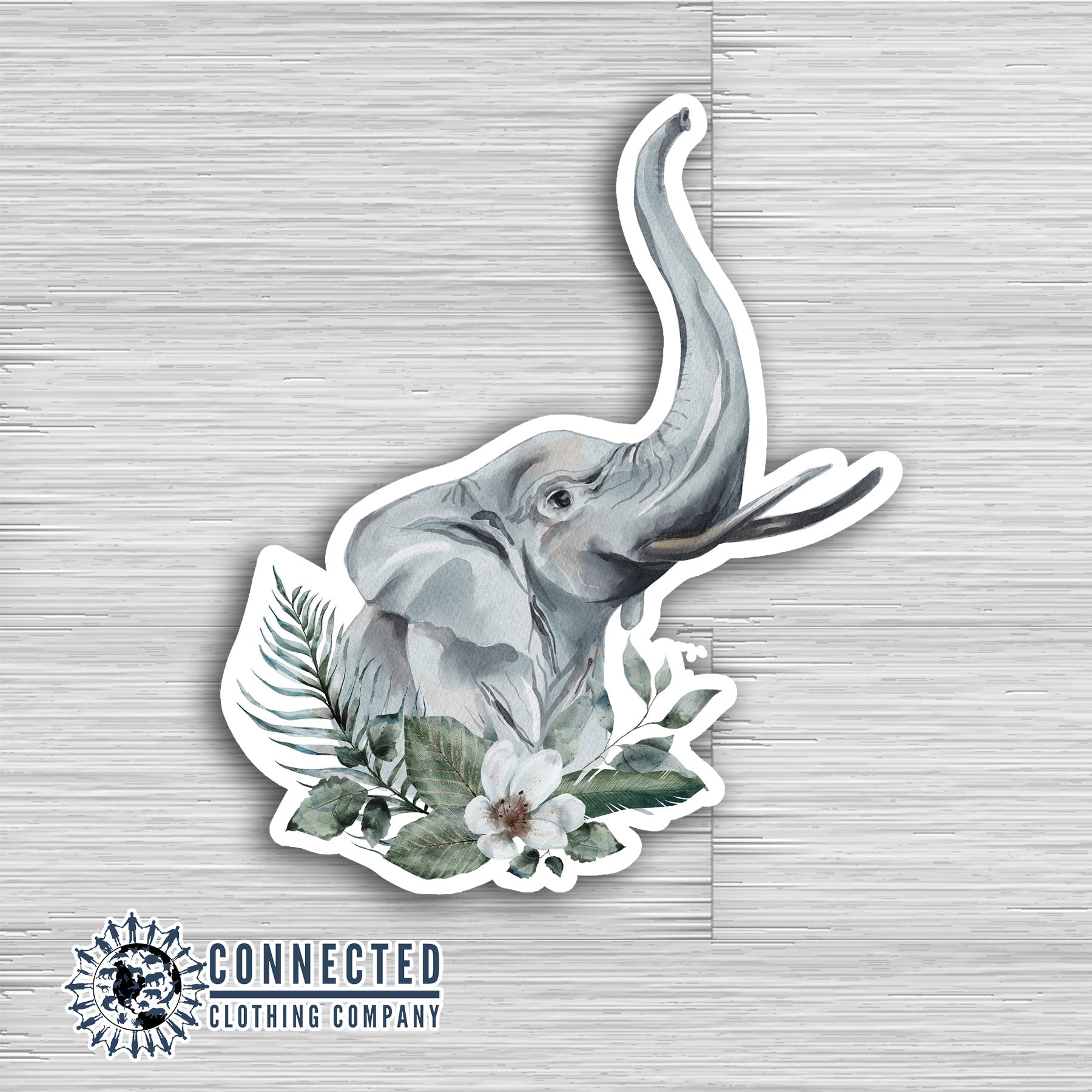 Elephant Floral Sticker - sweetsherriloudesigns - 10% of proceeds donated to elephant conservation