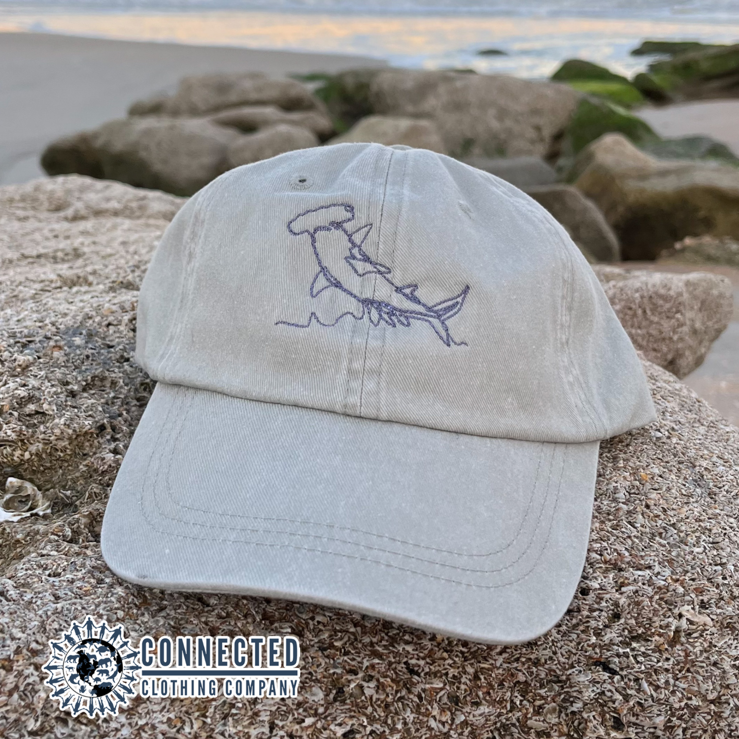 Hammerhead Shark Embroidered Hat - sweetsherriloudesigns - 10% of proceeds donated to ocean conservation