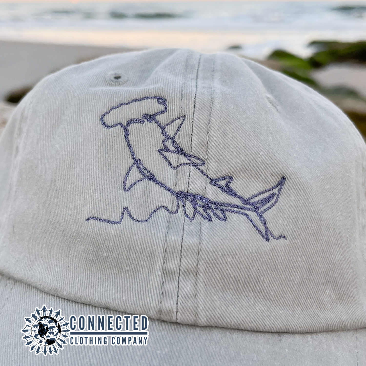 Hammerhead Shark Embroidered Hat - sweetsherriloudesigns - 10% of proceeds donated to ocean conservation