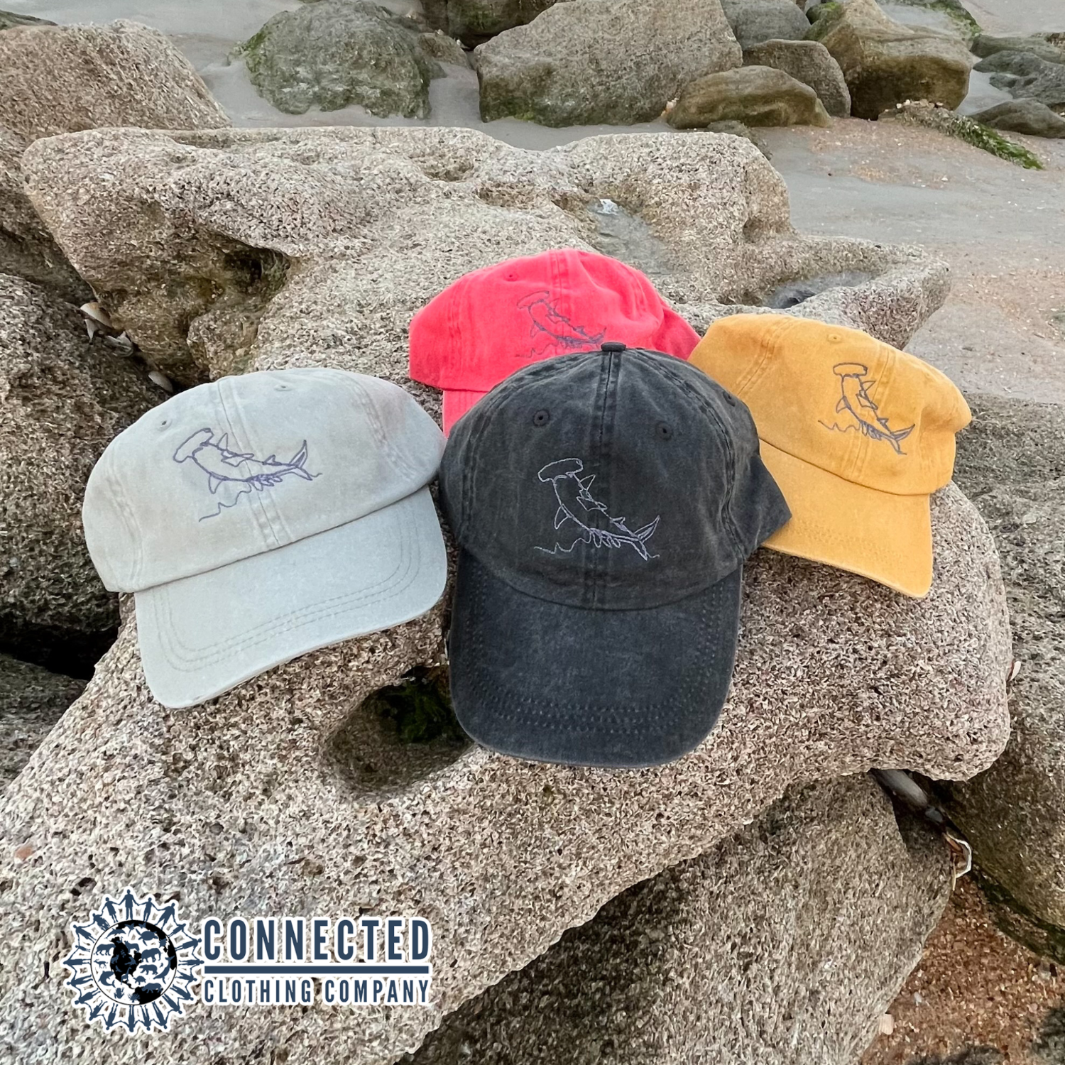 Hammerhead Shark Embroidered Hat - sweetsherriloudesigns - 10% of proceeds donated to ocean conservation