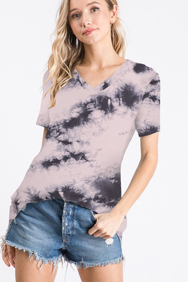 WAVY SHORT SLEEVE CROP TEE PASTEL TIE DYE – LIVINCOOL